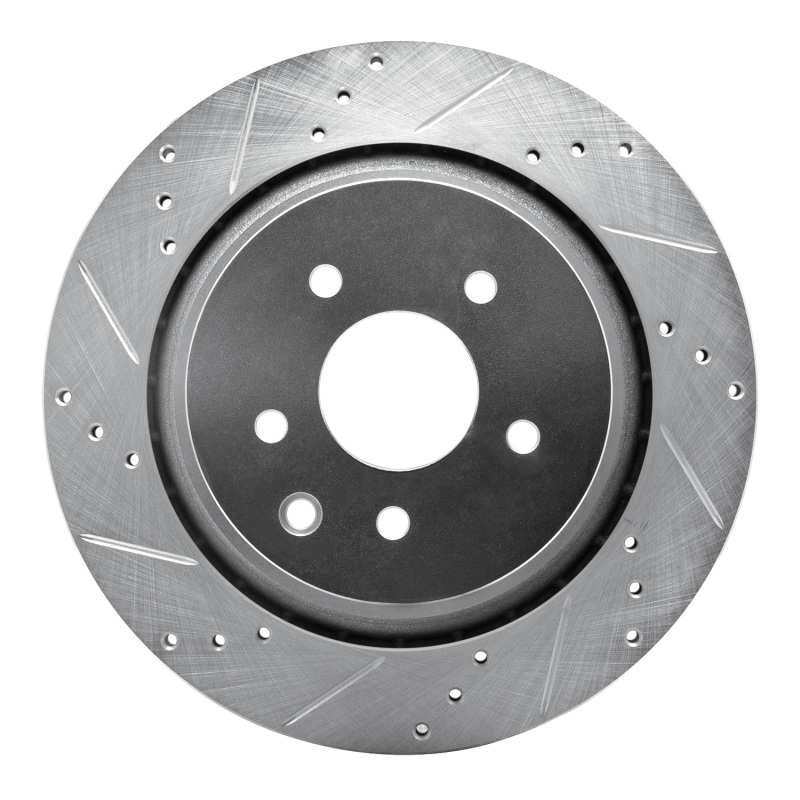 Picture of R1 07-15 Infiniti G37 Rear Left Drilled & Slotted Silver Brake Rotor