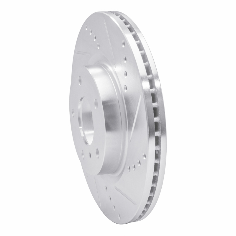 Picture of R1 03-05 Infiniti G35 Front Right Drilled & Slotted Silver Brake Rotor
