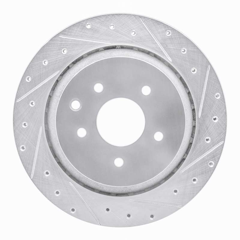Picture of R1 07-15 Infiniti G37 Rear Right Drilled & Slotted Silver Brake Rotor