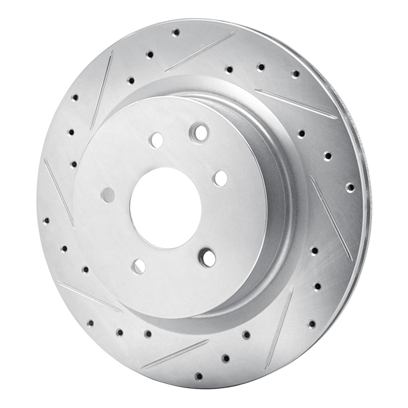 Picture of R1 03-08 Infiniti G35 Rear Left Drilled & Slotted Silver Brake Rotor