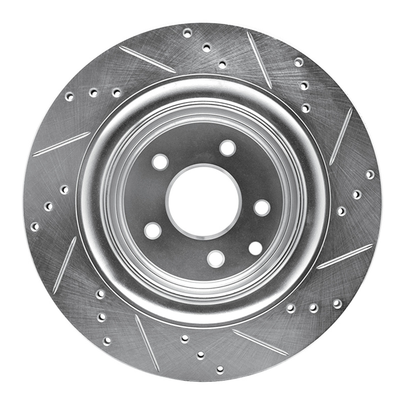 Picture of R1 07-15 Infiniti G37 Rear Left Drilled & Slotted Silver Brake Rotor