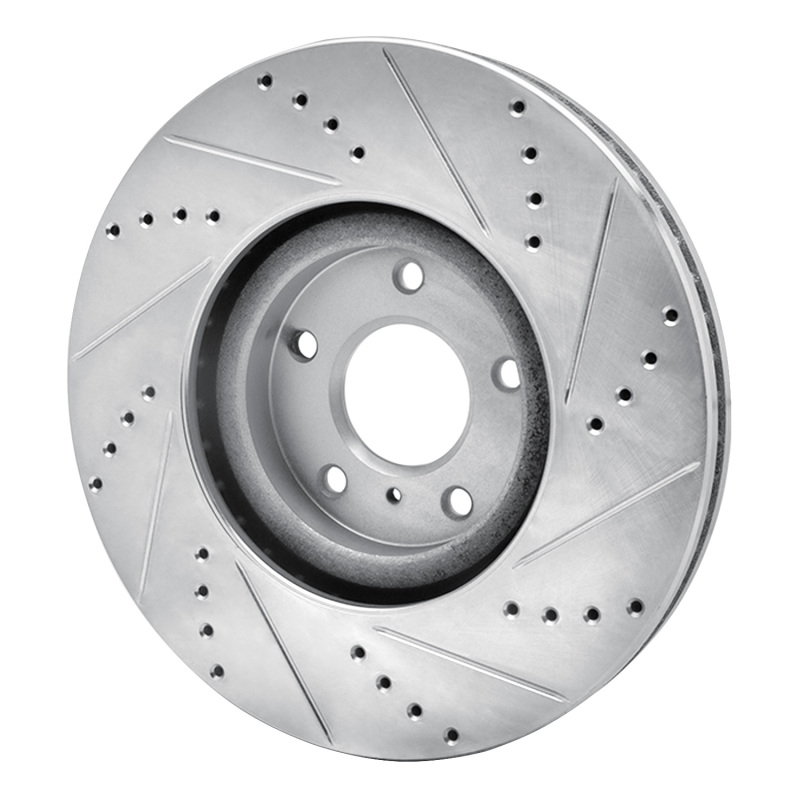 Picture of R1 07-15 Infiniti G35 Front Left Drilled & Slotted Silver Brake Rotor