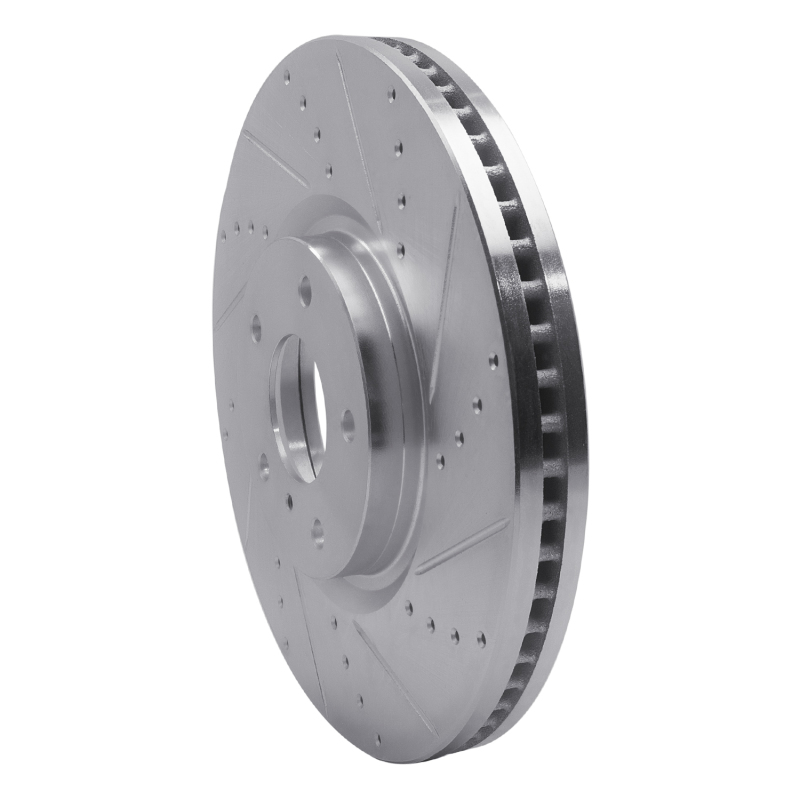 Picture of R1 07-15 Infiniti G35 Front Right Drilled & Slotted Silver Brake Rotor