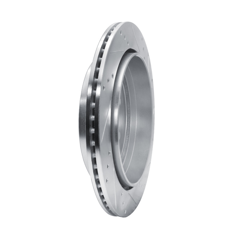 Picture of R1 10-24 Infiniti QX80 Rear Right Drilled & Slotted Silver Brake Rotor