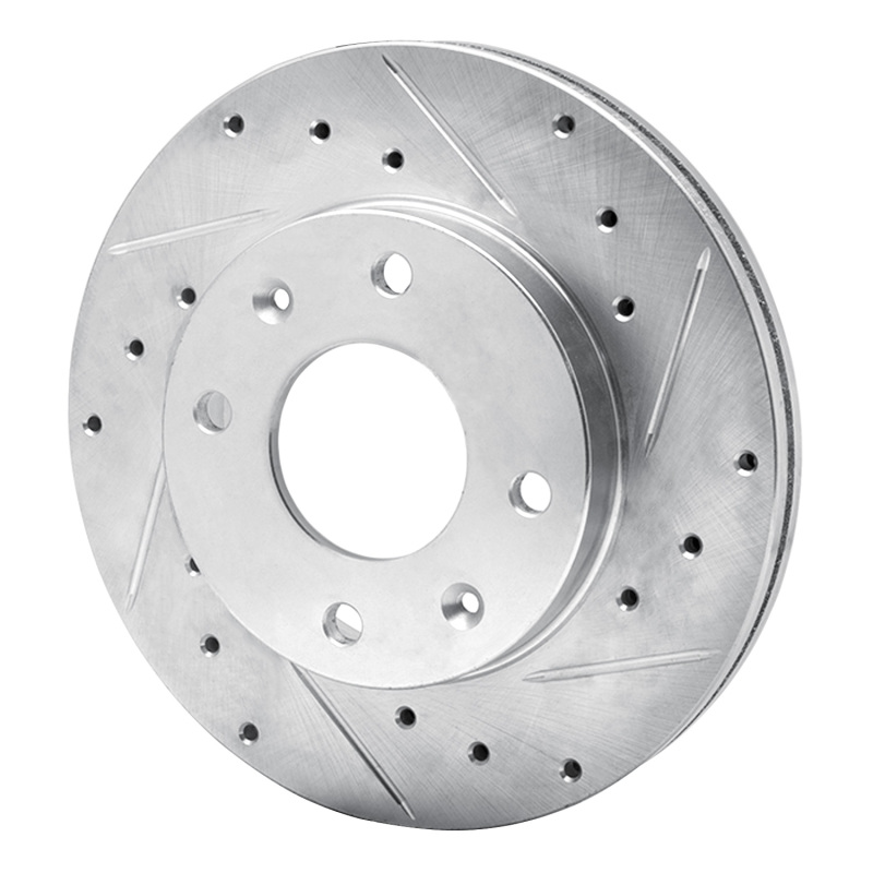 Picture of R1 88-07 Dodge Colt Front Right Drilled & Slotted Silver Brake Rotor