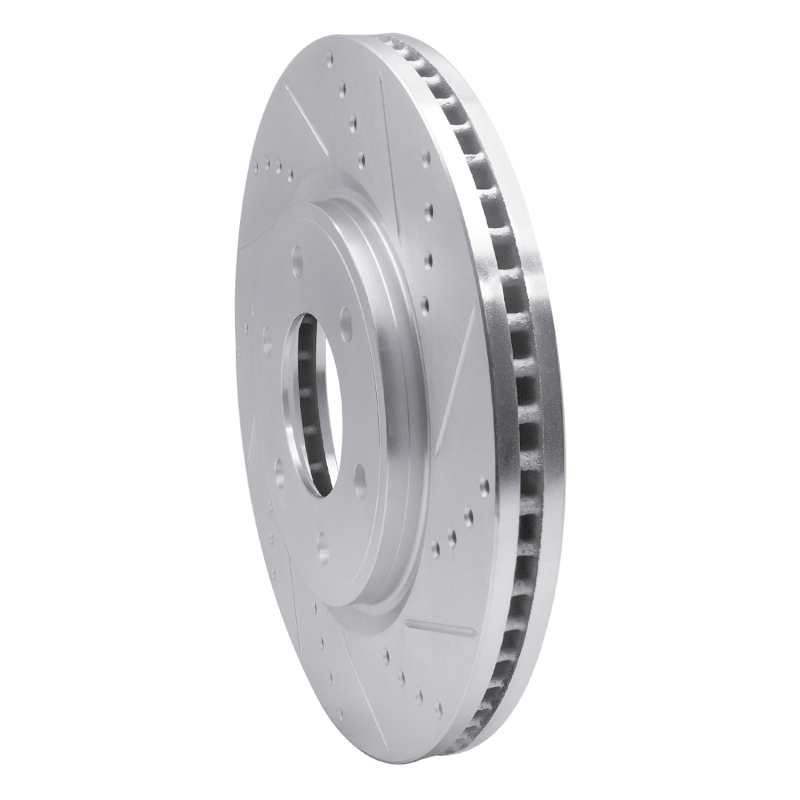Picture of R1 07-24 Infiniti QX56 Front Right Drilled & Slotted Silver Brake Rotor