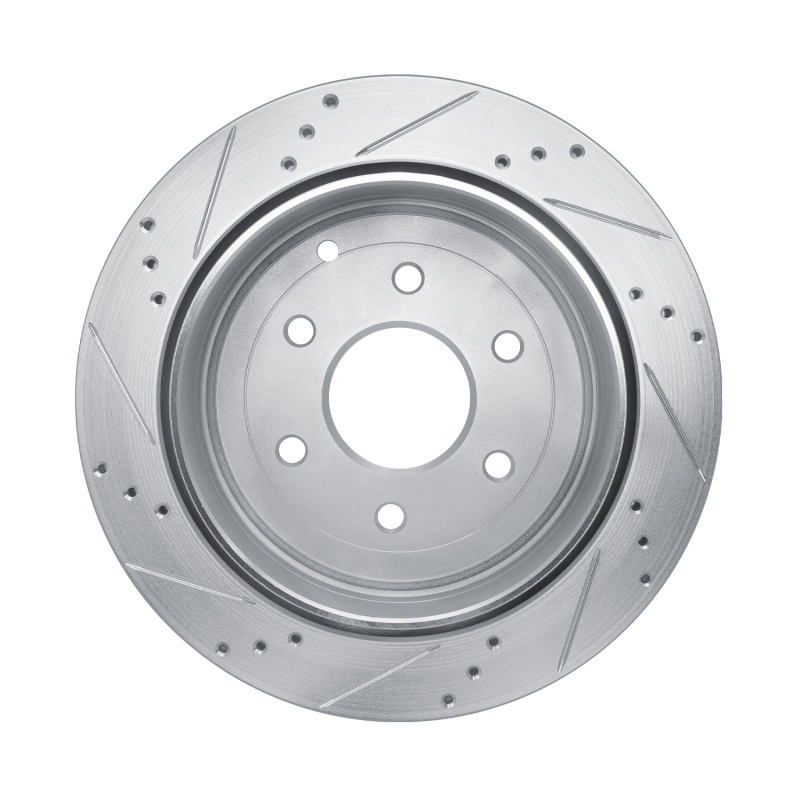 Picture of R1 10-24 Infiniti QX80 Rear Right Drilled & Slotted Silver Brake Rotor