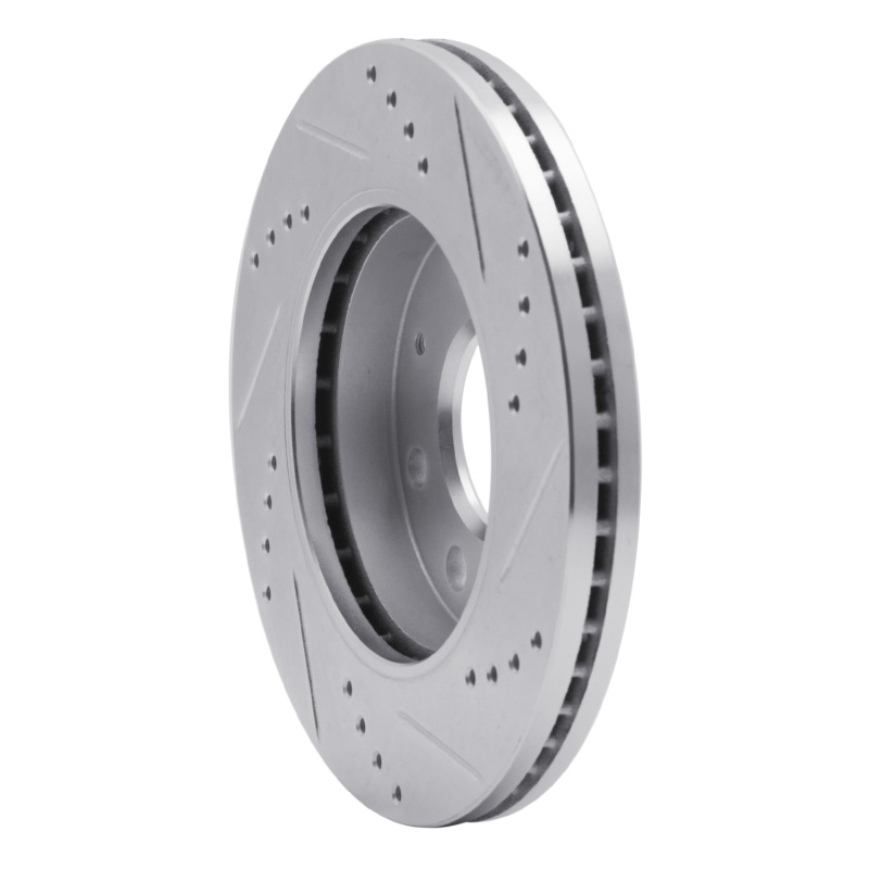 Picture of R1 88-07 Dodge Colt Front Left Drilled & Slotted Silver Brake Rotor