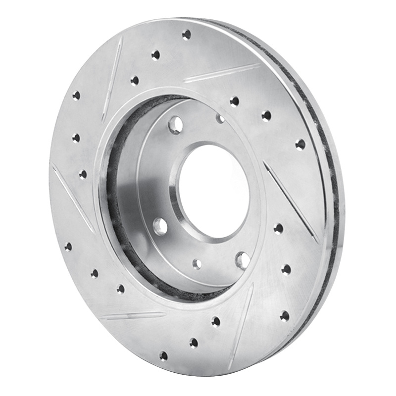 Picture of R1 88-07 Dodge Colt Front Right Drilled & Slotted Silver Brake Rotor