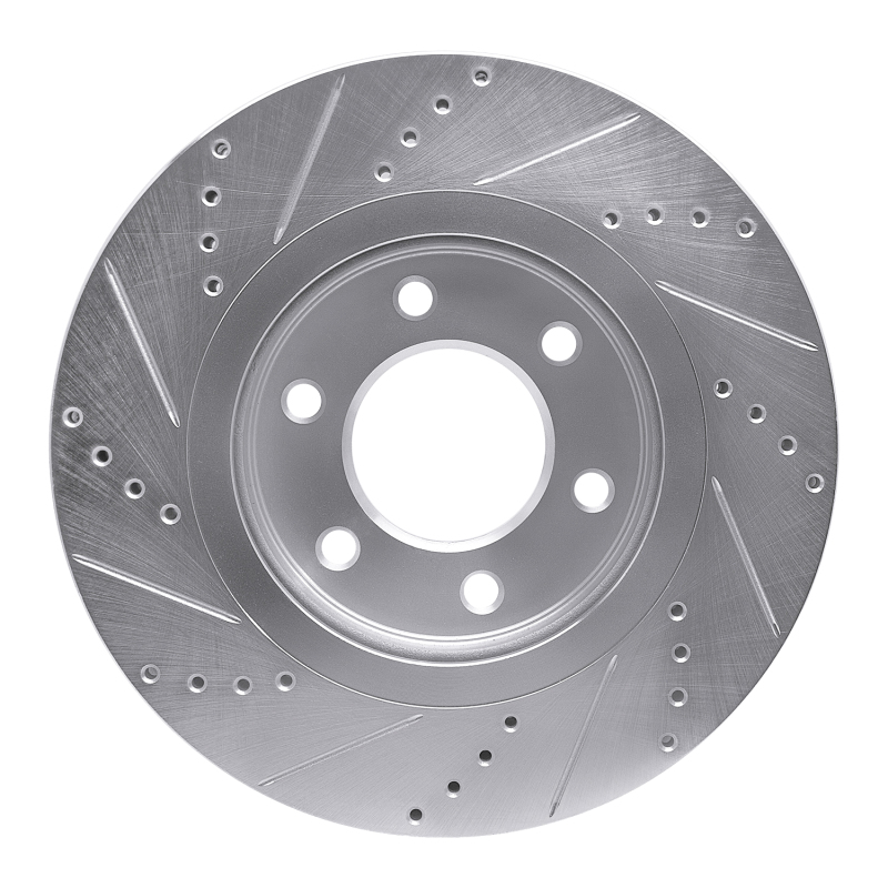 Picture of R1 07-24 Infiniti QX56 Front Right Drilled & Slotted Silver Brake Rotor