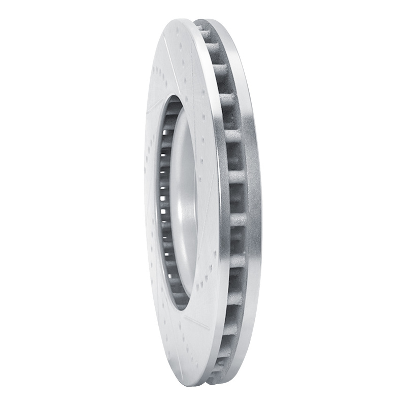Picture of R1 03-06 Mitsubishi Lancer Front Left Drilled & Slotted Silver Brake Rotor