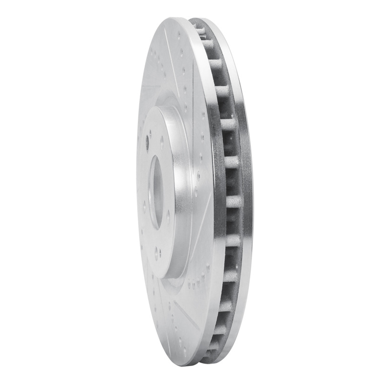 Picture of R1 03-06 Mitsubishi Lancer Front Right Drilled & Slotted Silver Brake Rotor