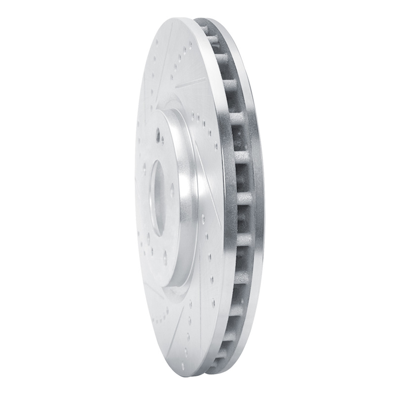 Picture of R1 03-06 Mitsubishi Lancer Front Left Drilled & Slotted Silver Brake Rotor