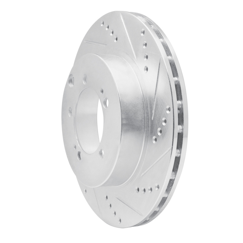 Picture of R1 03-06 Mitsubishi Lancer Rear Right Drilled & Slotted Silver Brake Rotor
