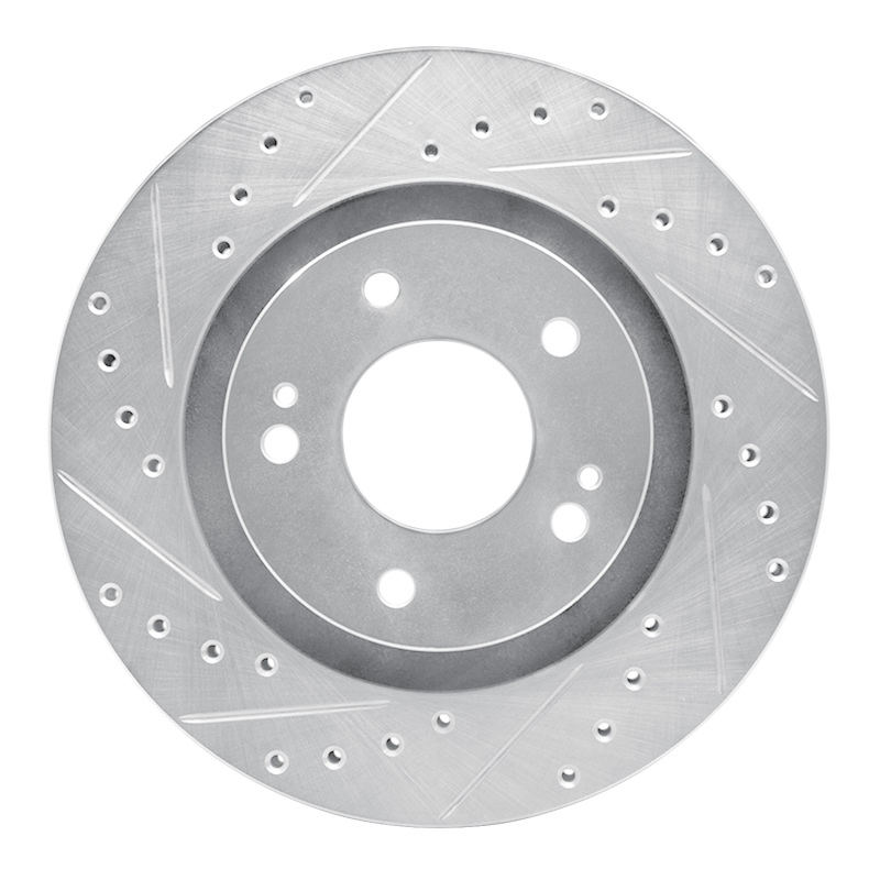 Picture of R1 05-22 Mitsubishi Outlander Front Left Drilled & Slotted Silver Brake Rotor