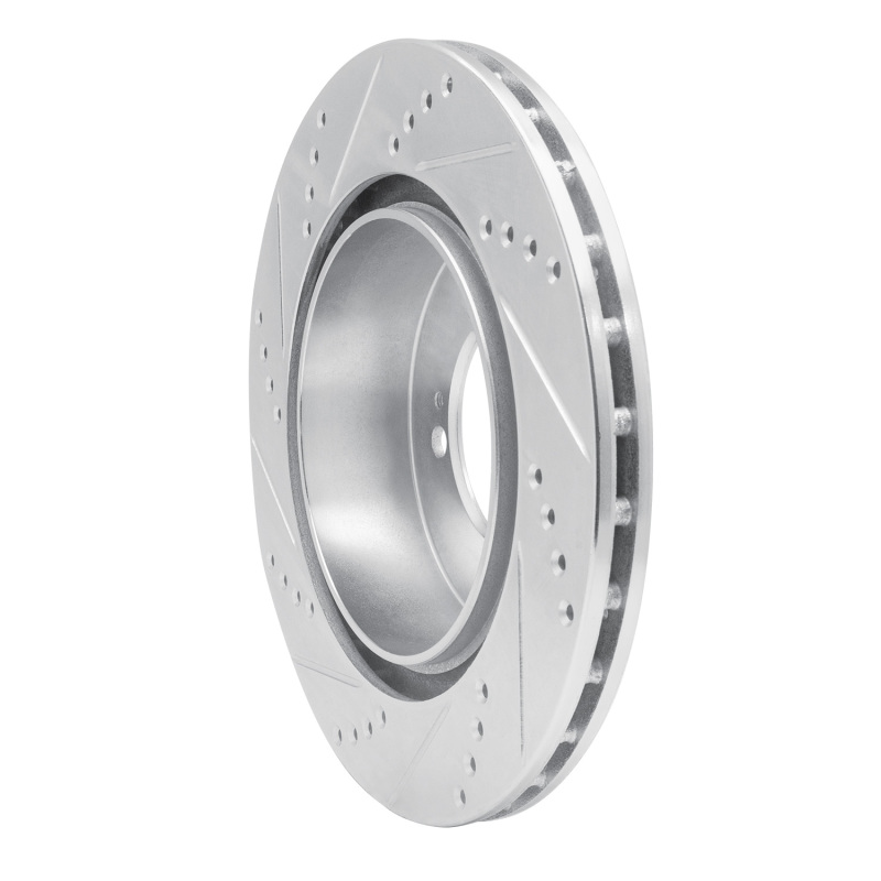Picture of R1 03-06 Mitsubishi Lancer Rear Right Drilled & Slotted Silver Brake Rotor