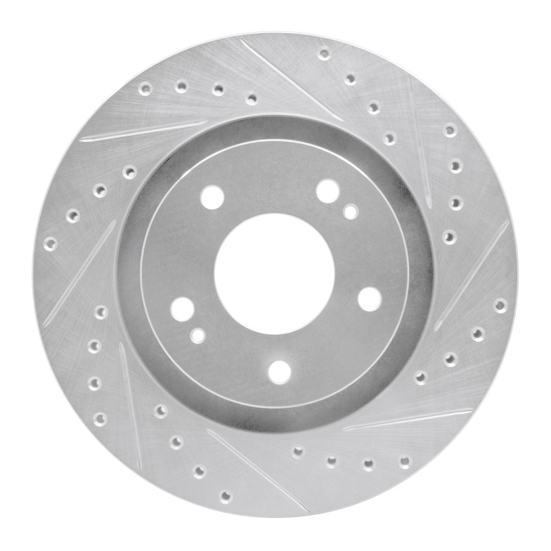 Picture of R1 05-22 Mitsubishi Outlander PHEV Front Right Drilled & Slotted Silver Brake Rotor