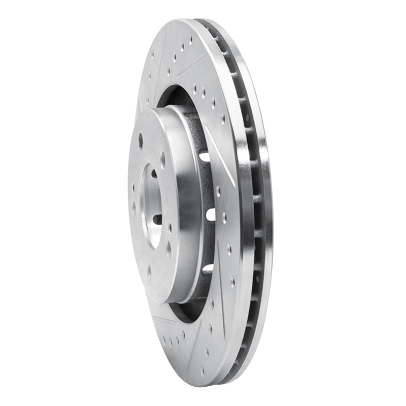 Picture of R1 05-22 Mitsubishi Outlander Front Left Drilled & Slotted Silver Brake Rotor