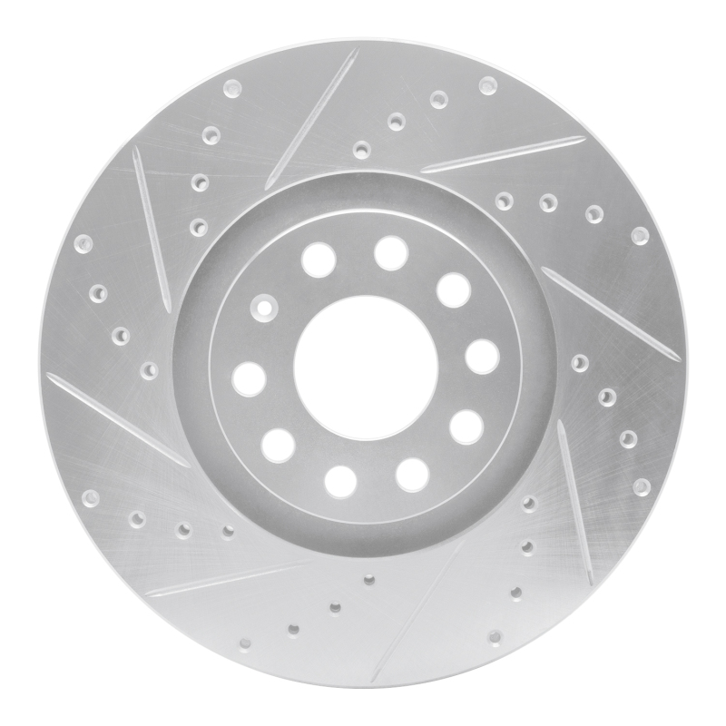 Picture of R1 98-09 Audi A4 Quattro Front Left Drilled & Slotted Silver Brake Rotor