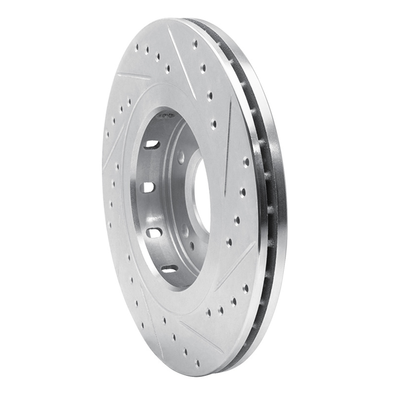Picture of R1 05-22 Mitsubishi Outlander Front Left Drilled & Slotted Silver Brake Rotor