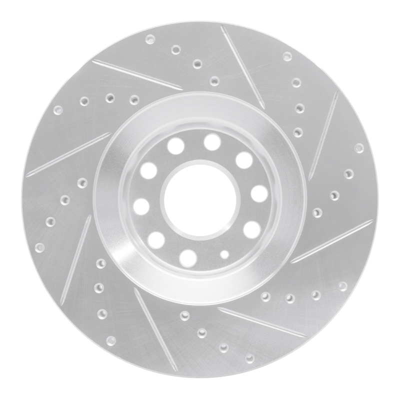 Picture of R1 98-09 Audi A4 Quattro Front Left Drilled & Slotted Silver Brake Rotor