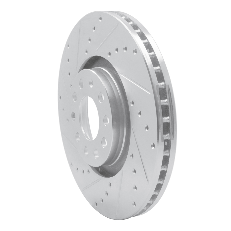 Picture of R1 98-09 Audi A4 Quattro Front Left Drilled & Slotted Silver Brake Rotor
