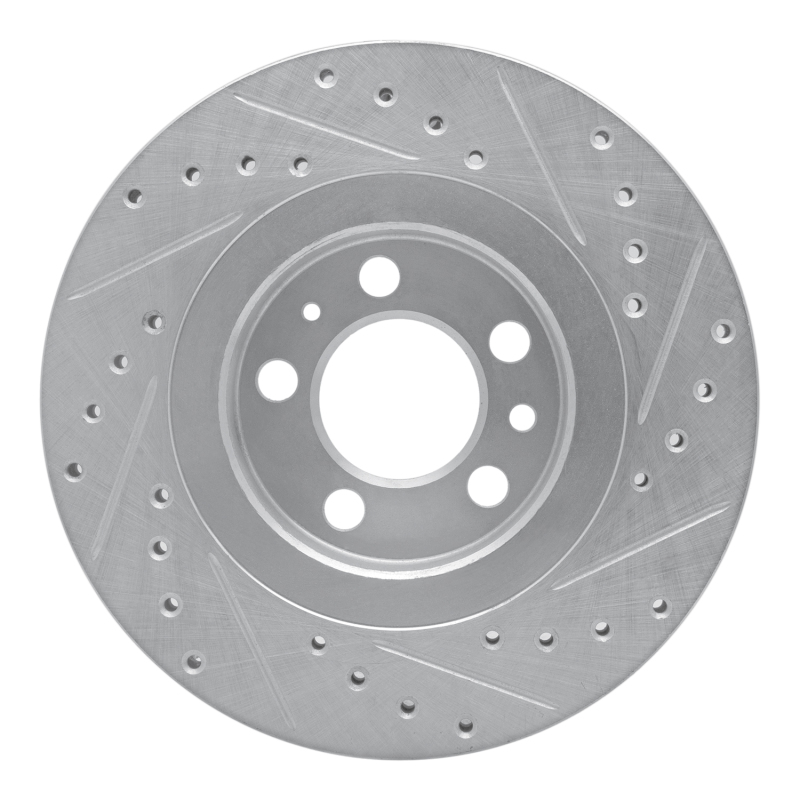 Picture of R1 98-15 Volkswagen Golf Front Left Drilled & Slotted Silver Brake Rotor