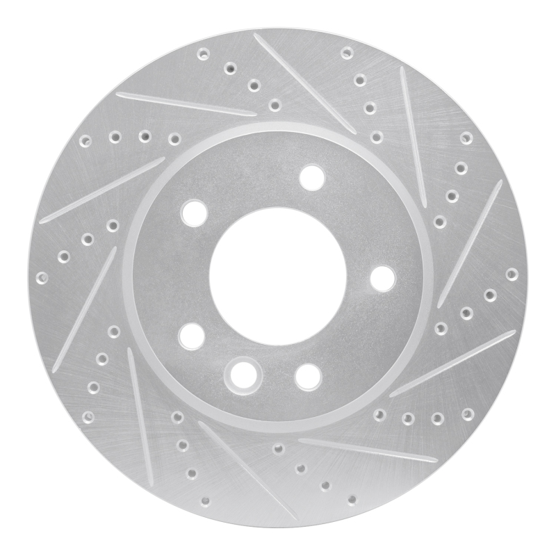 Picture of R1 03-18 Porsche Cayenne Right Front Drilled & Slotted Silver Brake Rotor