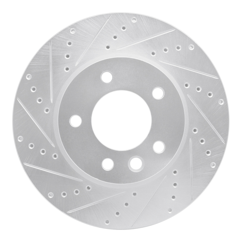 Picture of R1 03-18 Porsche Cayenne Left Front Drilled & Slotted Silver Brake Rotor