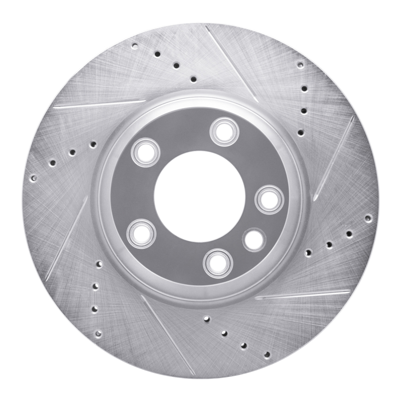 Picture of R1 03-15 Audi Q7 Left Front Drilled & Slotted Silver Brake Rotor