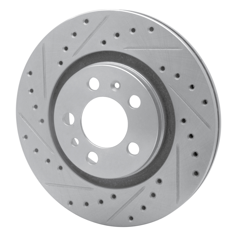Picture of R1 98-15 Volkswagen Golf Front Left Drilled & Slotted Silver Brake Rotor