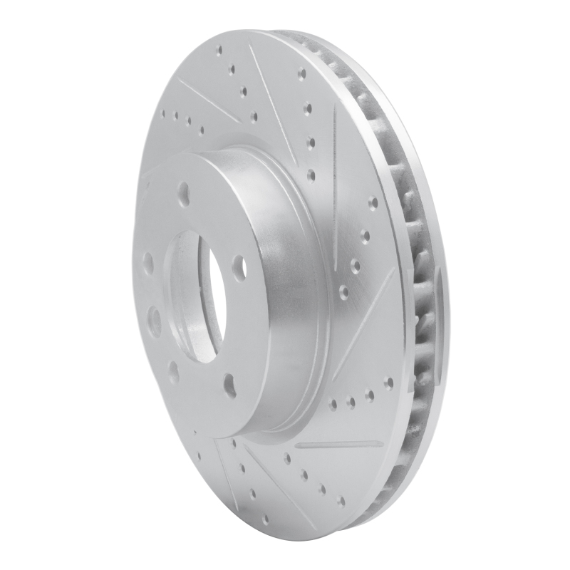 Picture of R1 03-18 Porsche Cayenne Right Front Drilled & Slotted Silver Brake Rotor