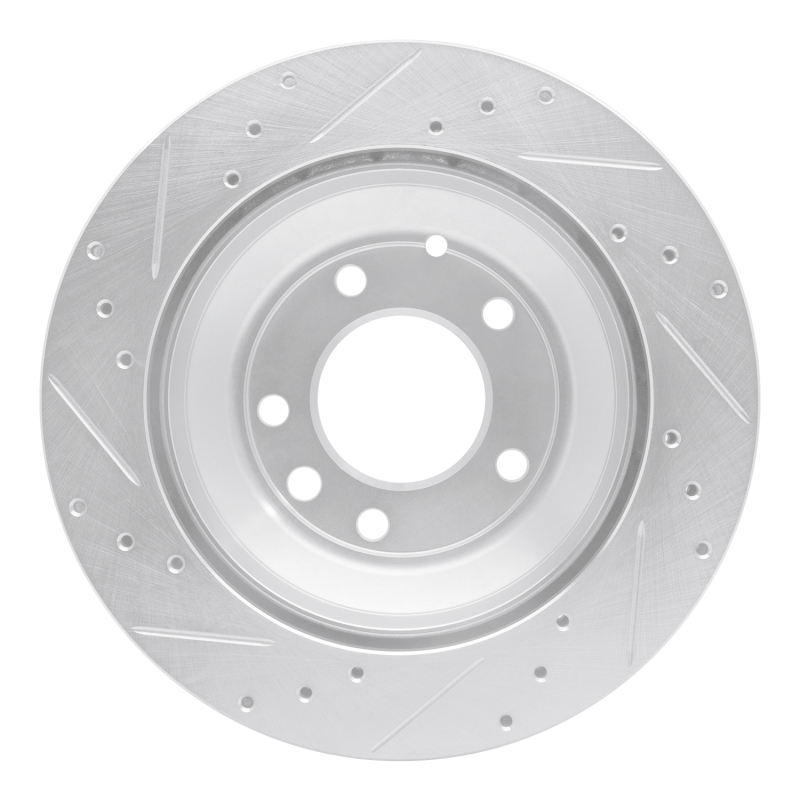 Picture of R1 03-18 Audi Q7 Rear Right Drilled & Slotted Silver Brake Rotor