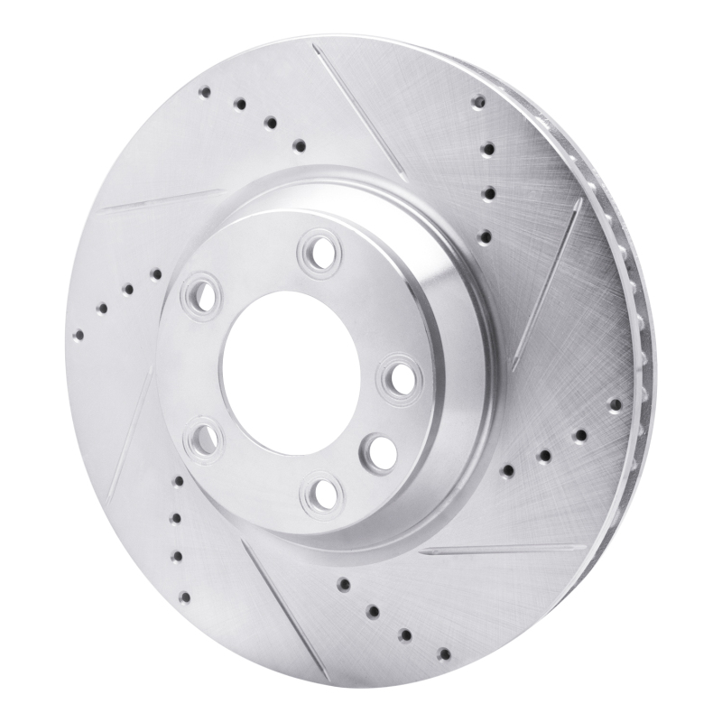 Picture of R1 03-15 Audi Q7 Left Front Drilled & Slotted Silver Brake Rotor