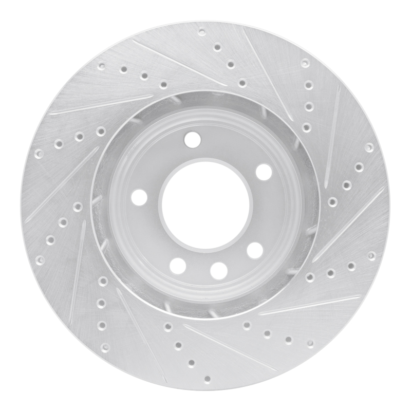 Picture of R1 03-18 Porsche Cayenne Left Front Drilled & Slotted Silver Brake Rotor