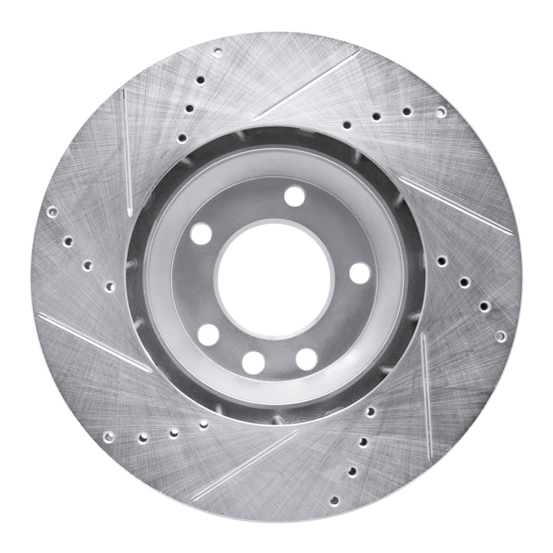 Picture of R1 03-15 Audi Q7 Left Front Drilled & Slotted Silver Brake Rotor