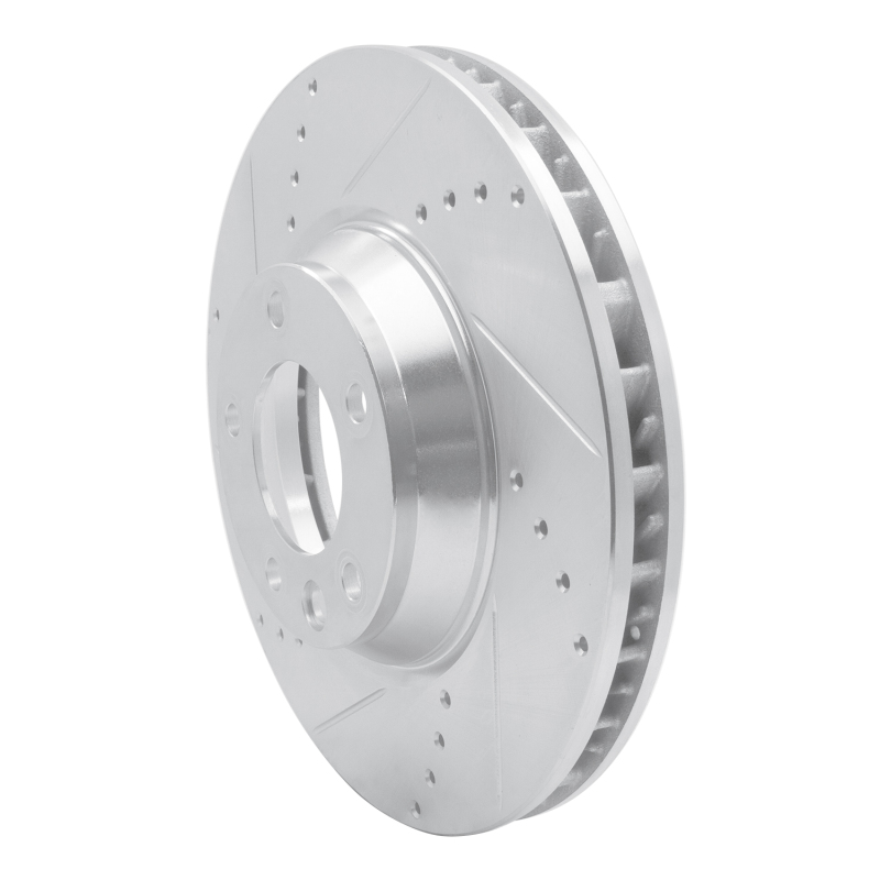 Picture of R1 03-15 Audi Q7 Right Front Drilled & Slotted Silver Brake Rotor