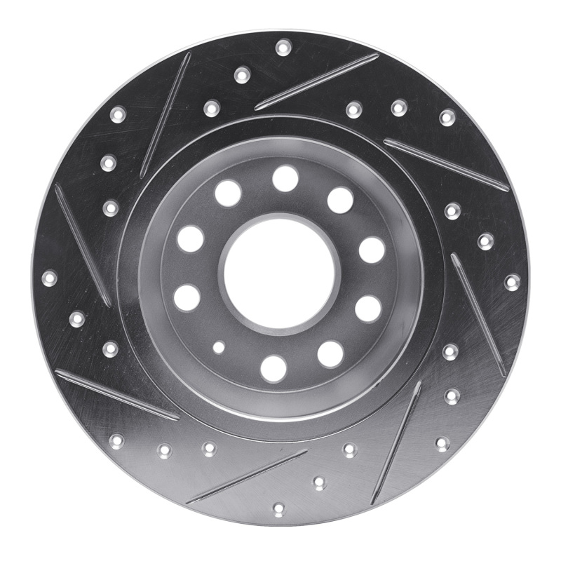 Picture of R1 05-18 Audi Q3 Rear Right Drilled & Slotted Silver Brake Rotor