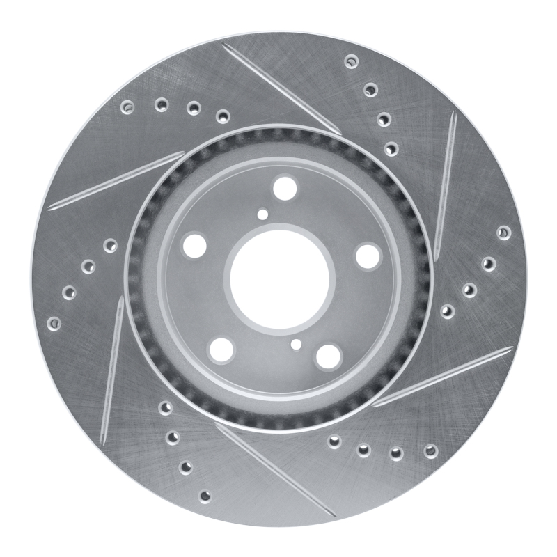 Picture of R1 92-10 Lexus IS300 Front Left Drilled & Slotted Silver Brake Rotor