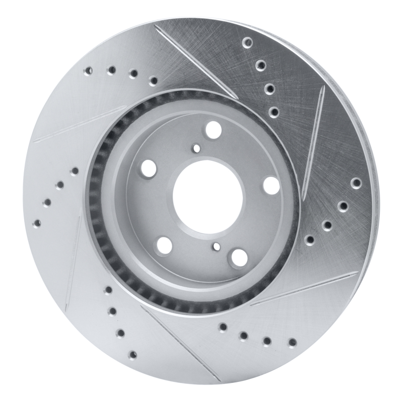 Picture of R1 92-10 Lexus IS300 Front Left Drilled & Slotted Silver Brake Rotor