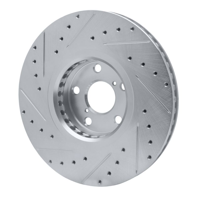 Picture of R1 07-11 Lexus GS350 Right Front Drilled & Slotted Silver Brake Rotor
