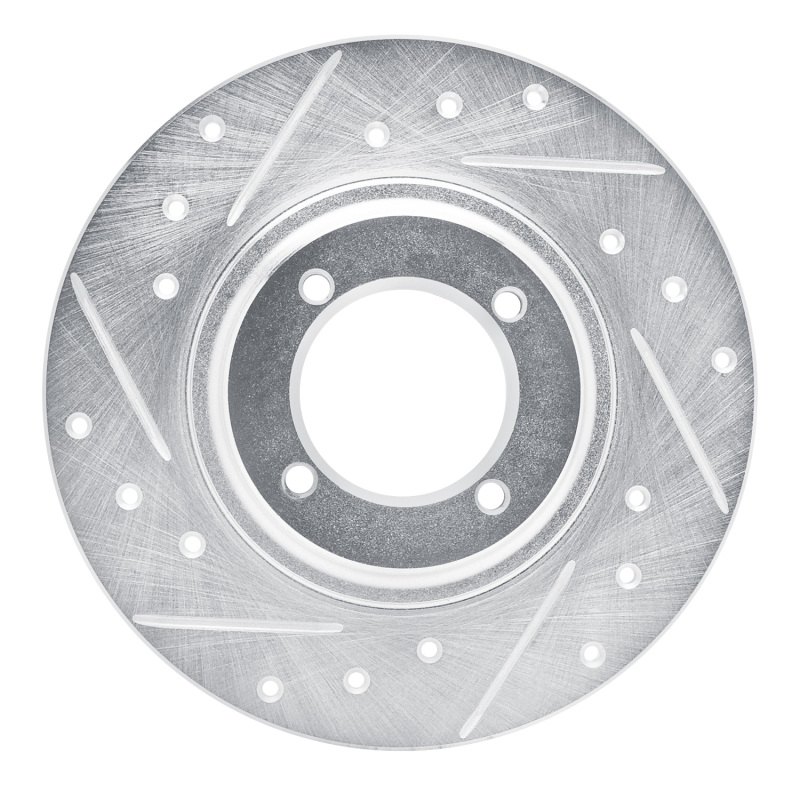 Picture of R1 81-84 Toyota Starlet Front Left Drilled & Slotted Silver Brake Rotor