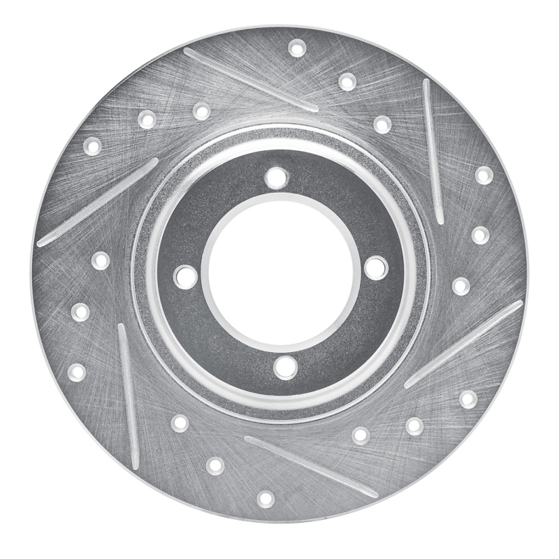 Picture of R1 81-84 Toyota Starlet Front Right Drilled & Slotted Silver Brake Rotor