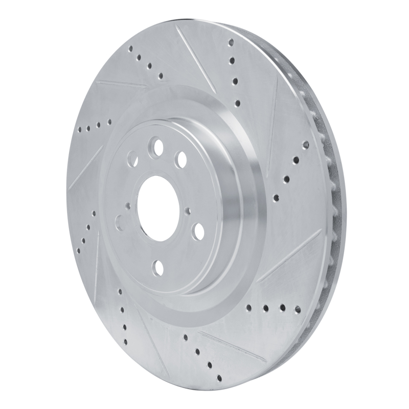 Picture of R1 13-25 Lexus IS500 Right Front Drilled & Slotted Silver Brake Rotor