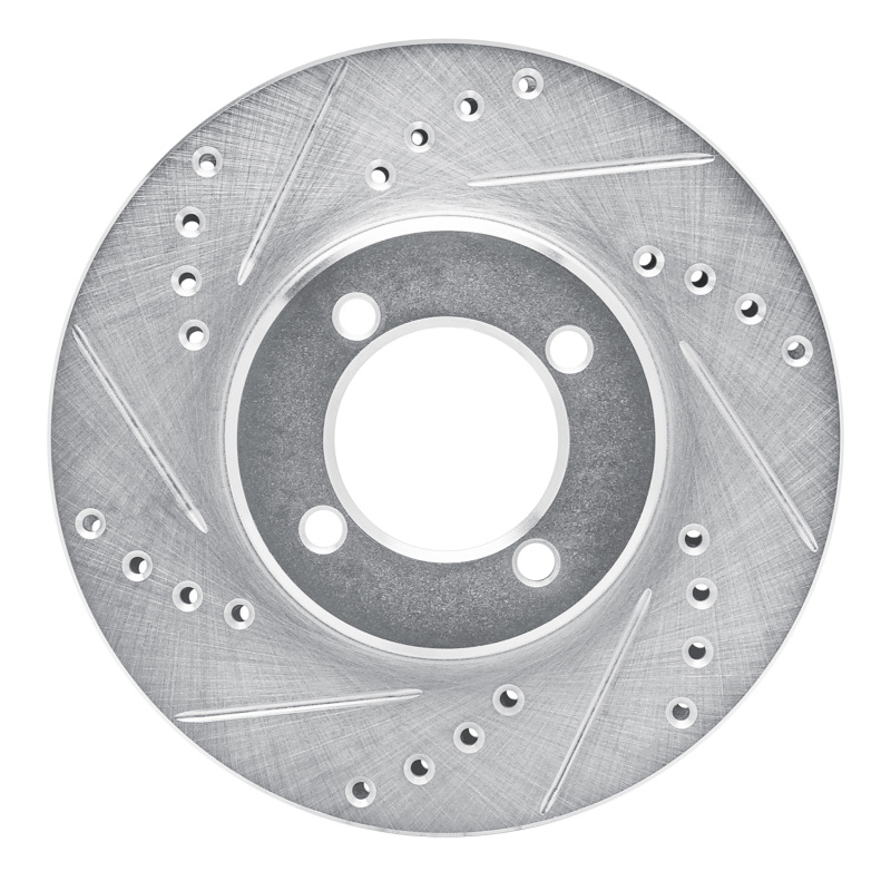 Picture of R1 84-87 Toyota Corolla (US/Canada) Front Left Drilled & Slotted Silver Brake Rotor