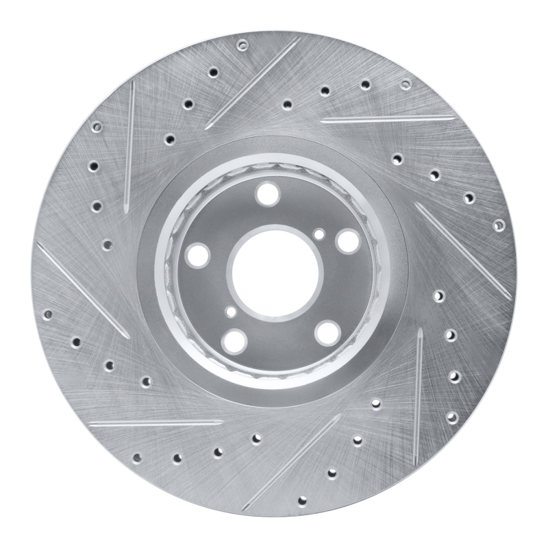 Picture of R1 07-11 Lexus GS350 Right Front Drilled & Slotted Silver Brake Rotor
