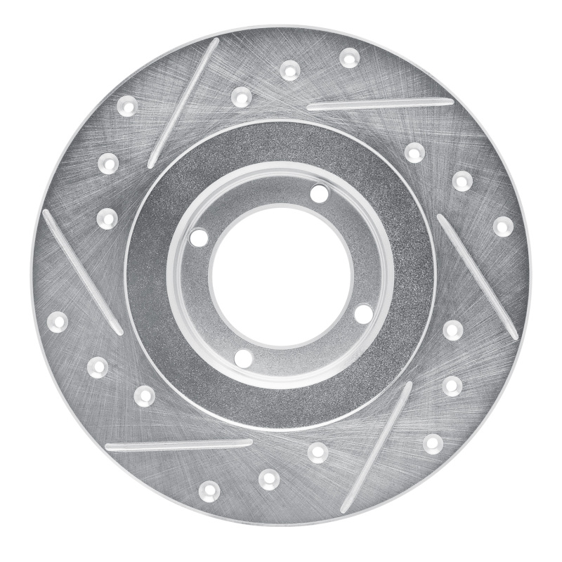 Picture of R1 81-84 Toyota Starlet Front Right Drilled & Slotted Silver Brake Rotor