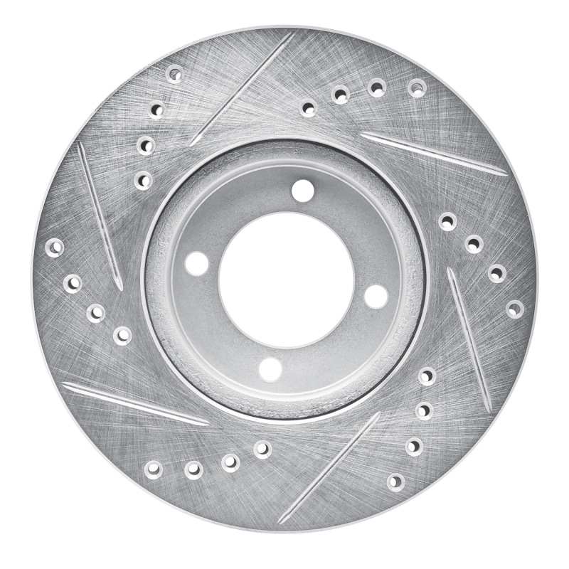 Picture of R1 84-87 Toyota Corolla (US/Canada) Front Right Drilled & Slotted Silver Brake Rotor
