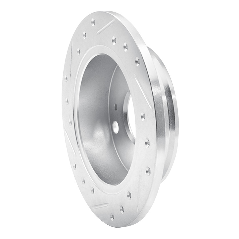 Picture of R1 85-87 Toyota Corolla (US/Canada) Rear Right Drilled & Slotted Silver Brake Rotor
