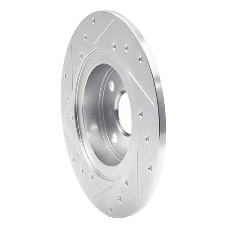 Picture of R1 87-89 Toyota MR2 Rear Right Drilled & Slotted Silver Brake Rotor